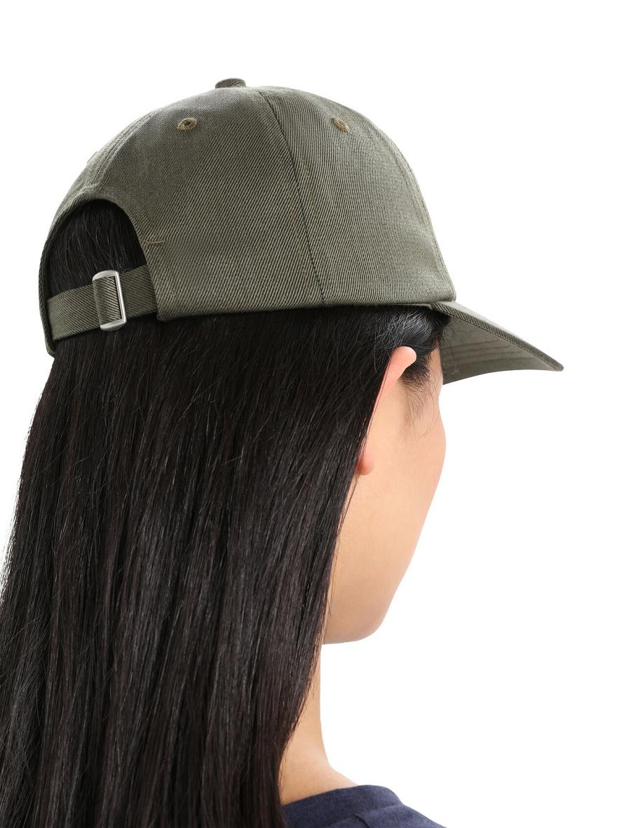 Chapeaux Icebreaker Unisex Merino 6 Panel Femme Vert Olive Noir | FR 1480KORI